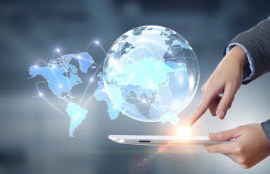 Global iletişim ve ağ. 3D render