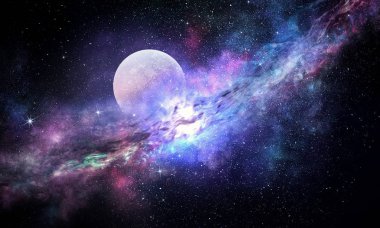 Space planets and nebula clipart