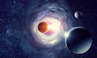 Space planets and nebula clipart