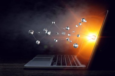 Sosyal bağlantı ve ağ. Karışık teknik