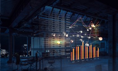 Yenilikçi teknoloji arka plan. Karışık teknik