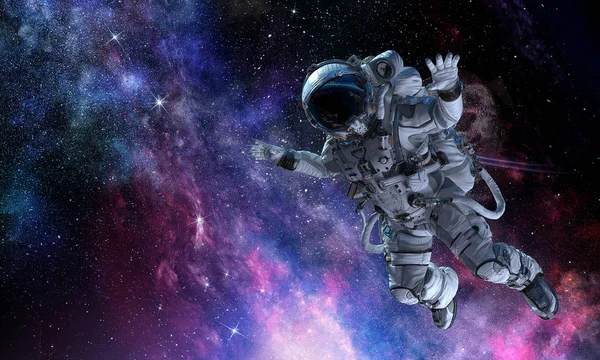 Astronaut auf Weltraummission. Gemischte Medien — Stockfoto