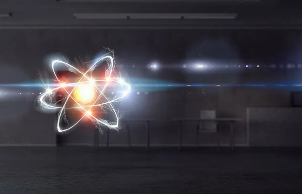 Атомная молекула. Смешанные медиа — стоковое фото