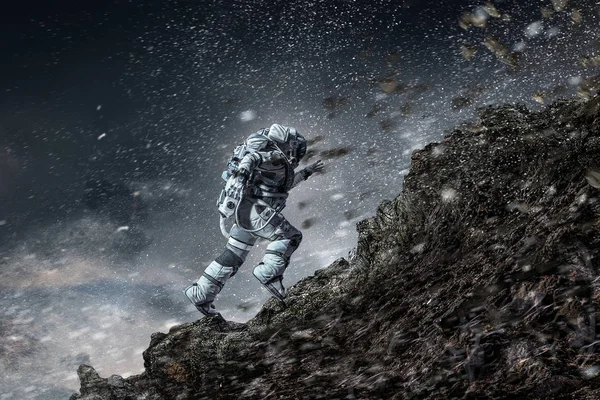 Spaceman snel uitgevoerd. Mixed media — Stockfoto