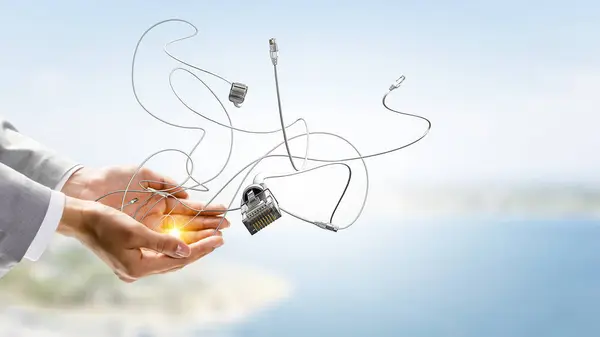 Wire Internet connection — Stock Photo, Image
