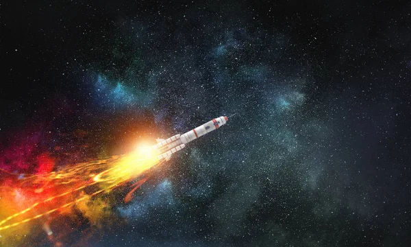 ロケット宇宙船。ミクスト メディア — ストック写真