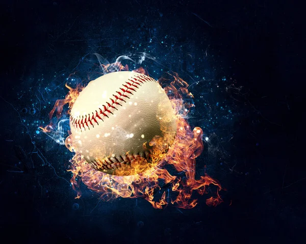 Ball burning in fire — Stock Photo, Image