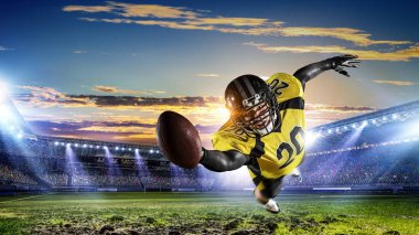 Merkezi oyuncu topu elinde. Karışık teknik