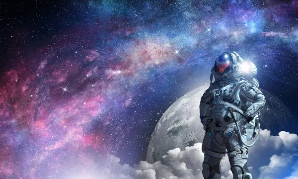 Spaceman and his mission. Mixed media — Stock Photo, Image