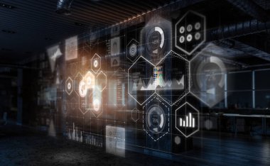 Yenilikçi teknoloji arka plan. Karışık teknik