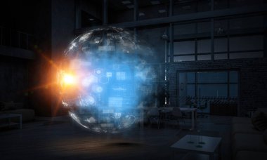 Yenilikçi teknoloji arka plan. Karışık teknik