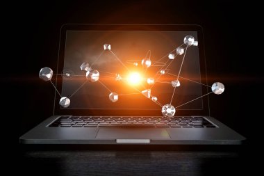 Sosyal bağlantı ve ağ. Karışık teknik