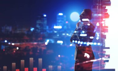 Geç geceye kadar çalışma. Karışık teknik