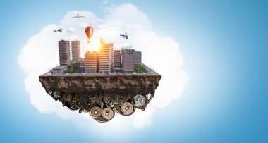 Mini şehir tasarım. Karışık teknik