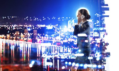 Geç geceye kadar çalışma. Karışık teknik