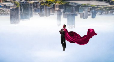 Süper adam gökyüzünde