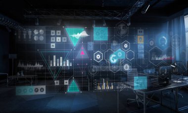 Yenilikçi teknoloji arka plan. Karışık teknik