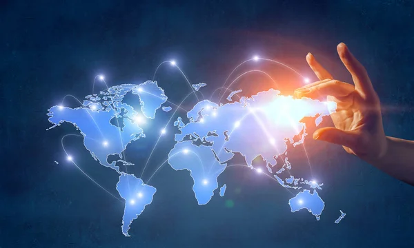 Comunicação global e ligação em rede — Fotografia de Stock