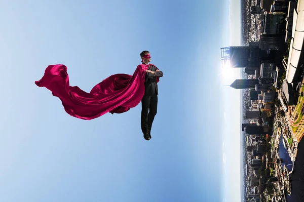 Super man i himlen — Stockfoto