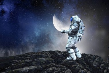 Spaceman ay gezegeni taşırlar. Karışık teknik