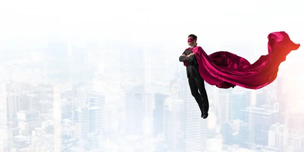 Super man in sky — Stock Photo, Image