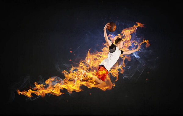 Basketball Player on Fire