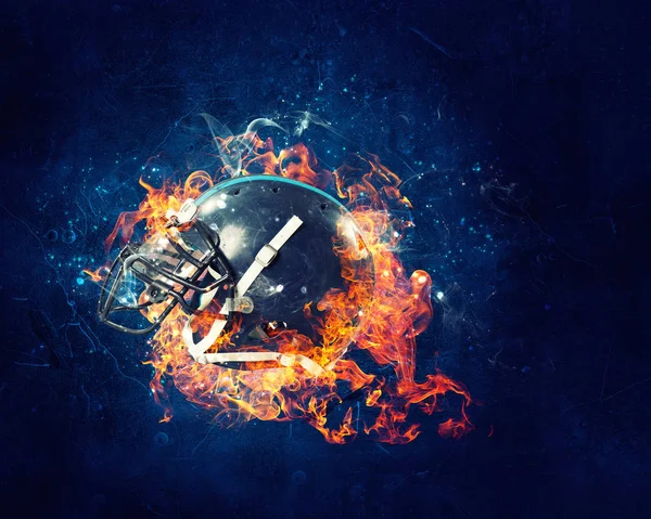 Rugby kask yanan — Stok fotoğraf