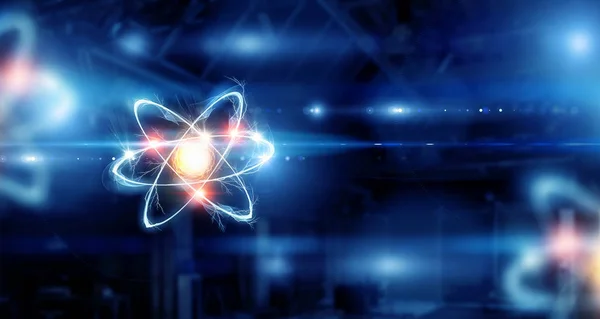 Atommolekül. Gemischte Medien — Stockfoto