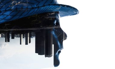 Çocuk silüeti. Karışık teknik