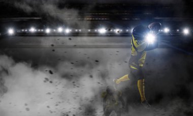 Amerikan futbolu oyunu. Karışık teknik