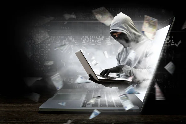 Network security and computer crime. Mixed media — Stock Photo, Image