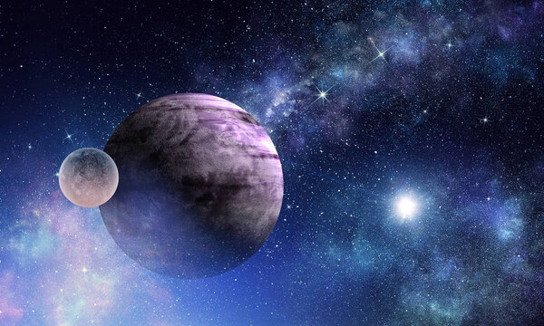 Space planets and nebula