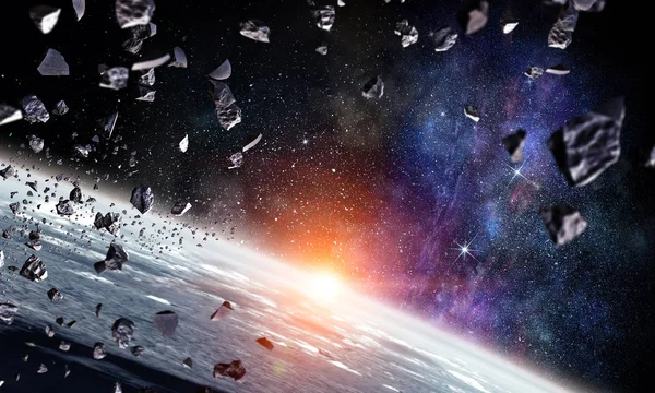 Rymden planeter och nebula — Stockfoto