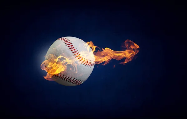 Ball burning in fire — Stock Photo, Image