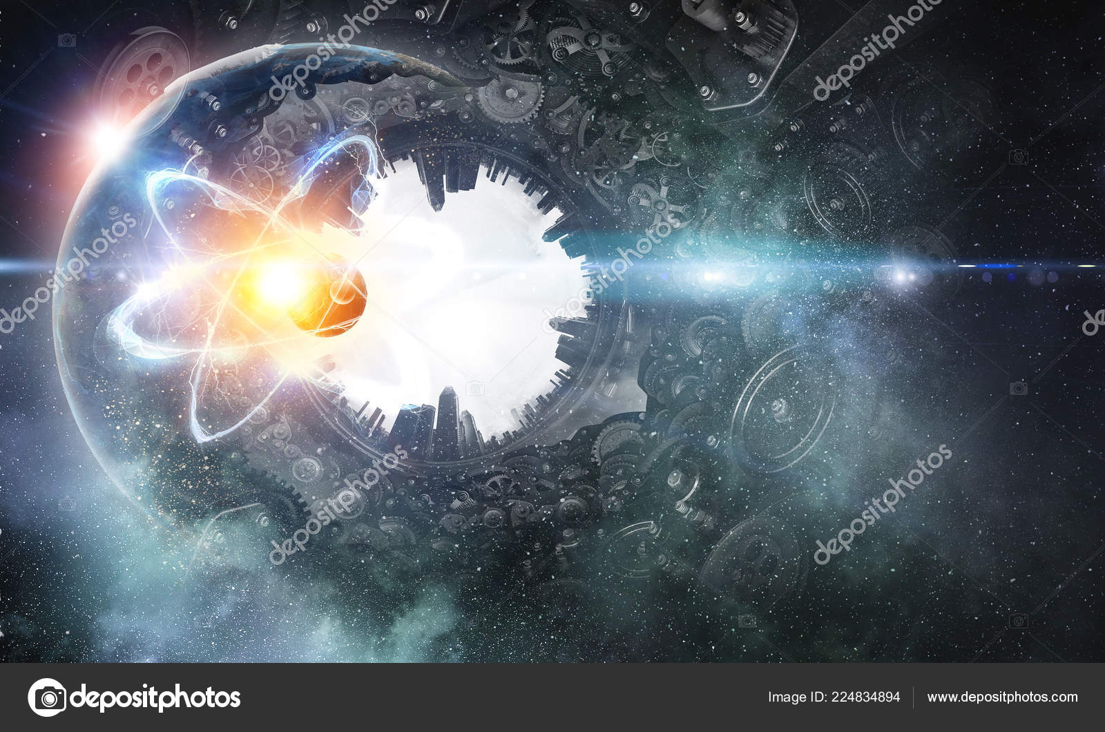 すべての美しさを示す宇宙から地球 Nasa によって供給されるこの画像の要素 ストック写真 C Sergeynivens