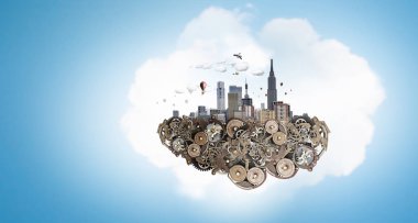 Mini şehir tasarım. Karışık teknik