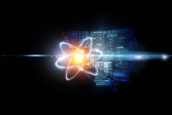 Atom μόριο αφηρημένο — Φωτογραφία Αρχείου