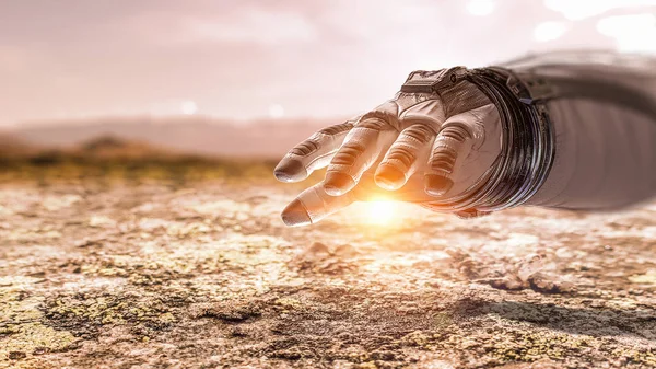 Es gibt Leben im Weltraum. Gemischte Medien — Stockfoto