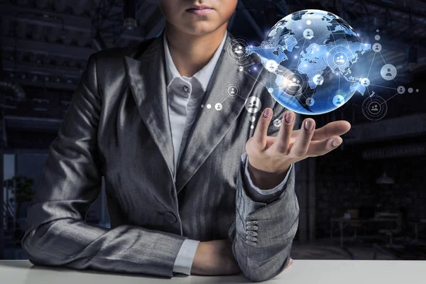 Technologies connecting the world. Mixed media — Stock Photo, Image