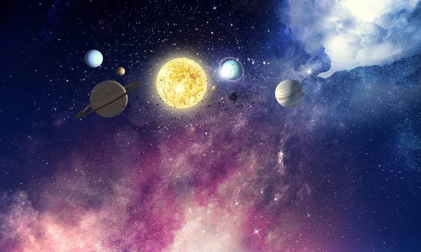 Διάστημα πλανήτες και νεφέλωμα — Φωτογραφία Αρχείου