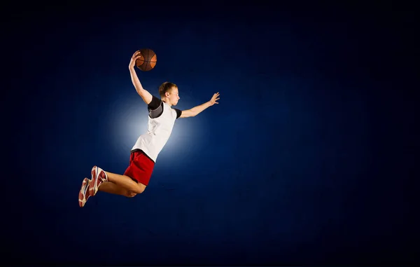 Basketball Player on Fire — Stock Photo, Image