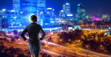 Geç geceye kadar çalışma. Karışık teknik