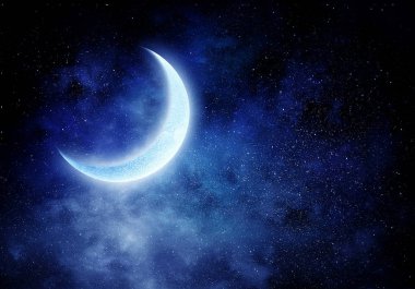 Romantik ay gökyüzünde