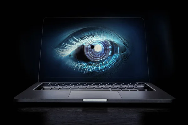 Wzroku od ekranu laptopa — Zdjęcie stockowe
