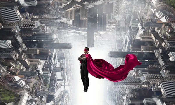 Super man i himlen — Stockfoto