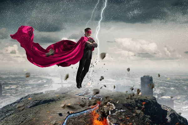 超级男人在天空中 — 图库照片