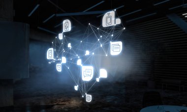 Yenilikçi teknoloji arka plan. Karışık teknik