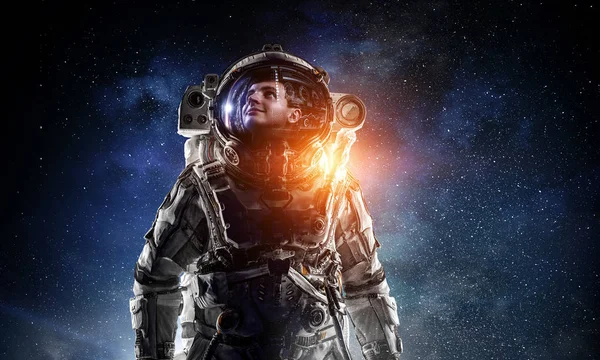 Uzay hakkında rüya. Karışık teknik — Stok fotoğraf