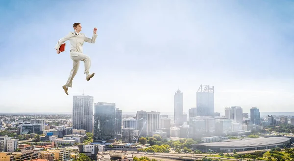 Seine aktive Stellung im Leben. Gemischte Medien — Stockfoto