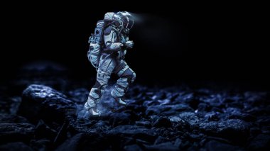 Hızlı çalışan uzay adamı. Karışık teknik